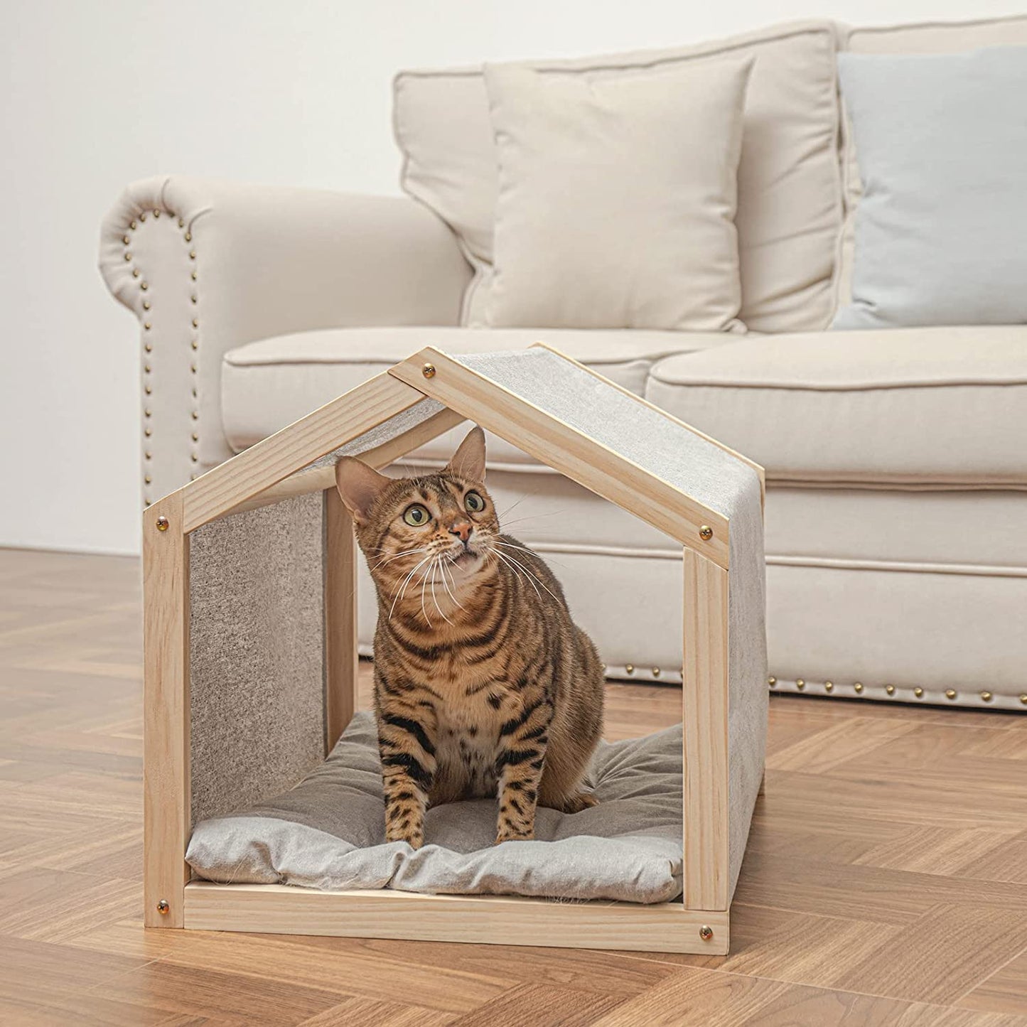Cat House with Mat Indoor Cat Condo