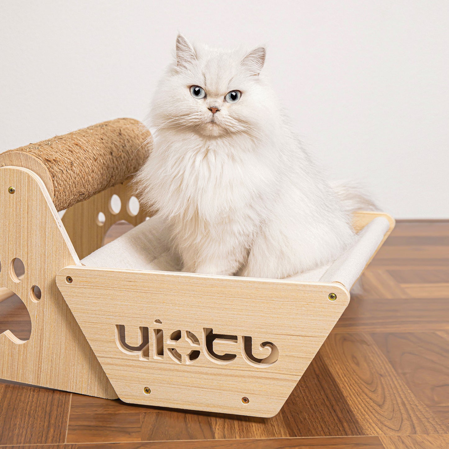 Cat Hammock with Scratching Post Elevated