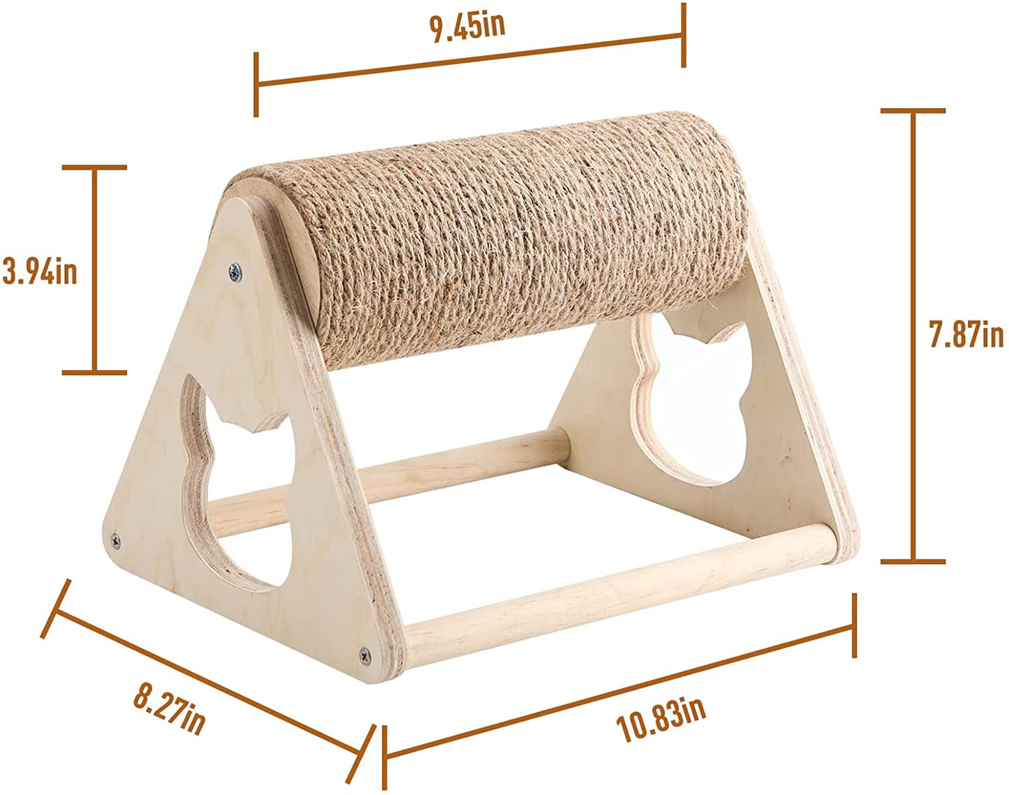 Jute Cat Scratching Post with Rotatable Column and Stable Base