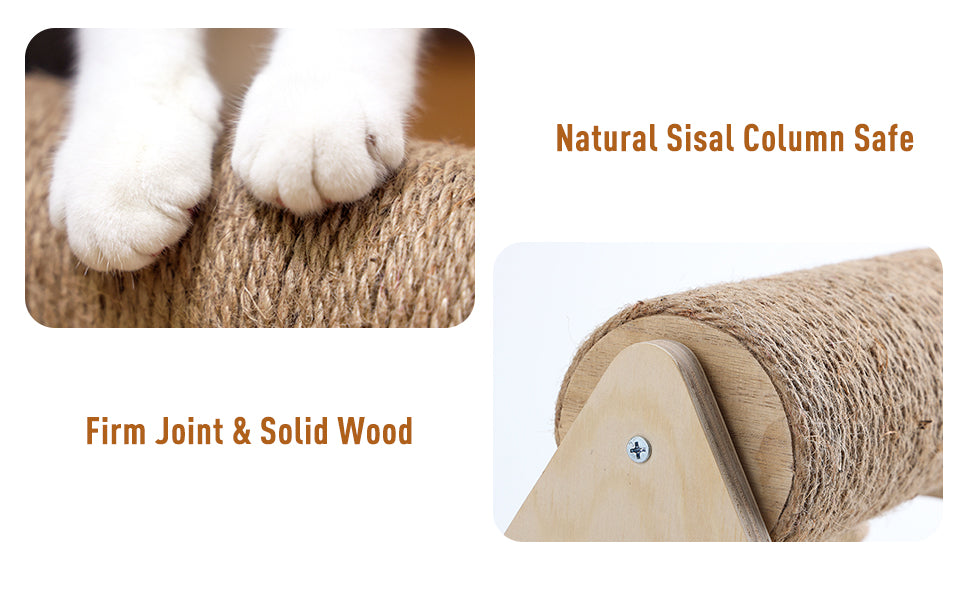 Jute Cat Scratching Post with Rotatable Column and Stable Base